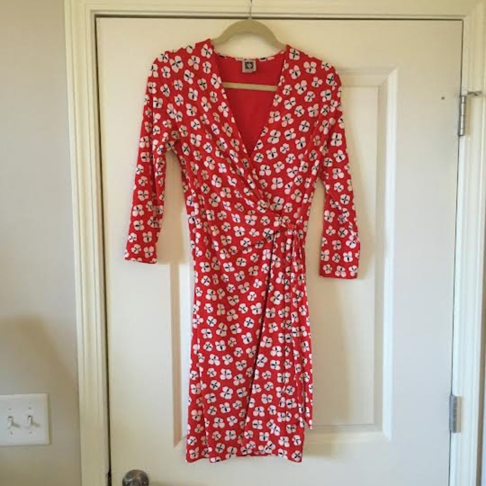 Anne Klein Classic Long Sleeve Faux Wrap Dress Size Small NWOT